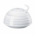 Rosenthal TAC Stripes 2.0 luxury porcelain sugar bowl 0.22 L dark grey