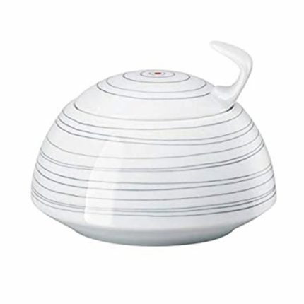 Rosenthal TAC Stripes 2.0 luxury porcelain sugar bowl 0.22 L dark grey