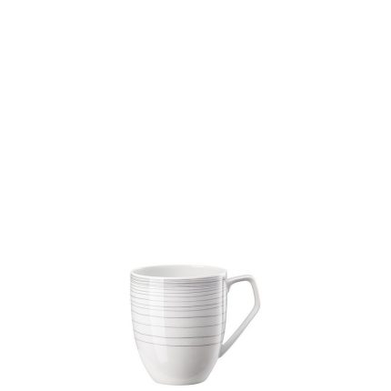 Rosenthal TAC Stripes 2.0 luxury porcelain mug with handle 0.36 L dark grey