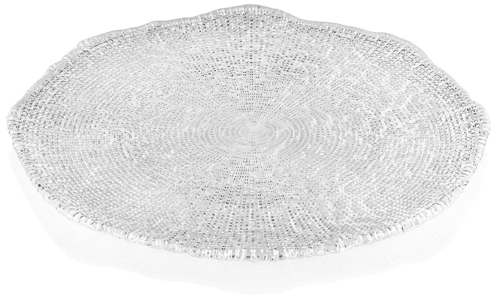 IVV Diamanté transparent charger platter Ø 34 cm clear pressed glass luxury