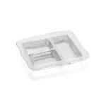 IVV All‑In‑One luxury glass plate 32×28 cm with four sections and striped design