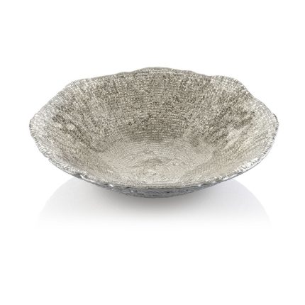 IVV Diamante Luxury Bowl 33cm in Beige and Chrome Finish