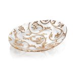IVV Bisanzio oval centerpiece clear glass with gold decoration 43×16 cm