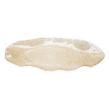 FOLIES OVAL TRAY 52X22.5 GOLD.