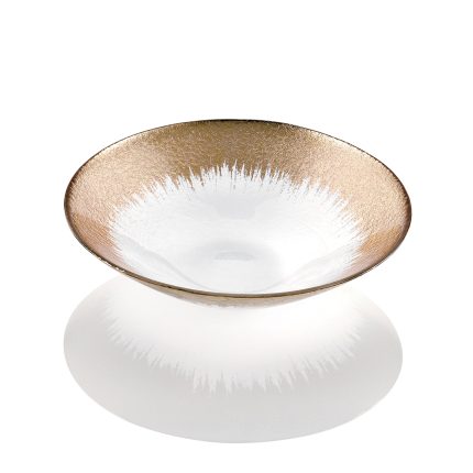IVV Orizzonte Bowl 33cm – Clear Glass Bowl with Gold Rim