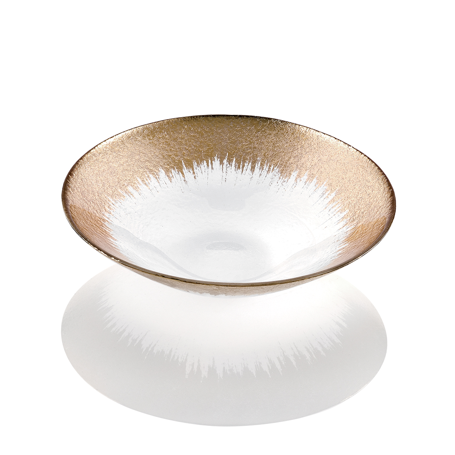 IVV Orizzonte Bowl 33cm – Clear Glass Bowl with Gold Rim