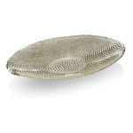IVV Divina Oval Luxury Glass Dish 50x30 CM in Beige and Chrome – Handmade in Italy