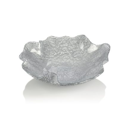 “IVV FOLIES 33 cm pearl grey luxury glass bowl”