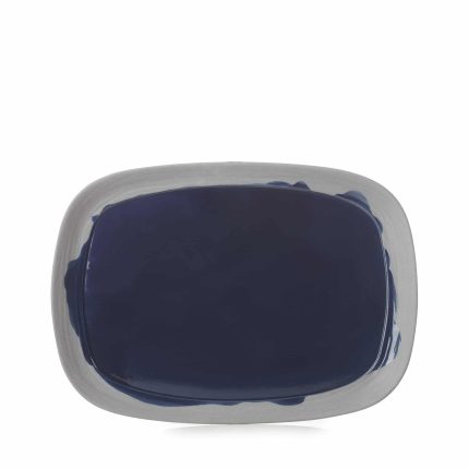 NO.W RECTANGUL PLATE 33CM blue