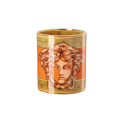 Versace Medusa Amplified Orange Coin Vase – 18 cm Luxury Porcelain