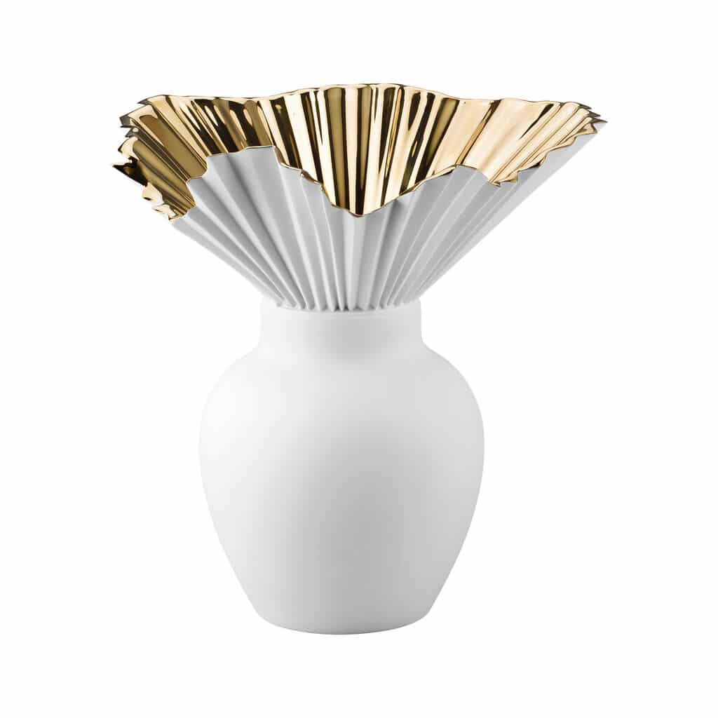 Rosenthal Falda Luxury Gold Titanisiert Vase – 27 cm Porcelain