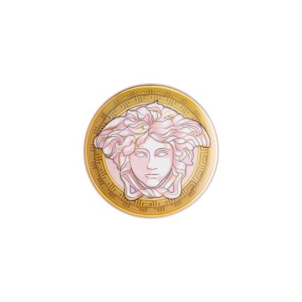 Versace Medusa Amplified Pink Coin Plate 17 cm – Luxury Porcelain Bread Plate