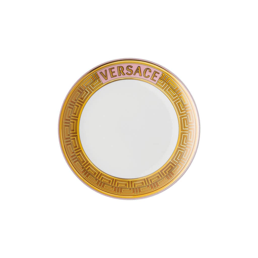 Versace Medusa Amplified Pink Coin Plate – 21 cm round porcelain breakfast plate