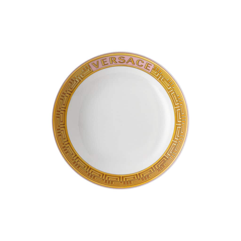 Luxury Pink Coin Deep Plate 22cm – Versace Medusa Amplified Porcelain
