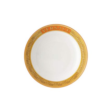Versace Medusa Amplified Orange Coin Rim Soup Plate 8.5 inch - Image 2