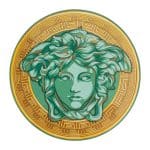 Versace Medusa Amplified Green Coin Service Plate – 33 cm Luxury Porcelain Showplate