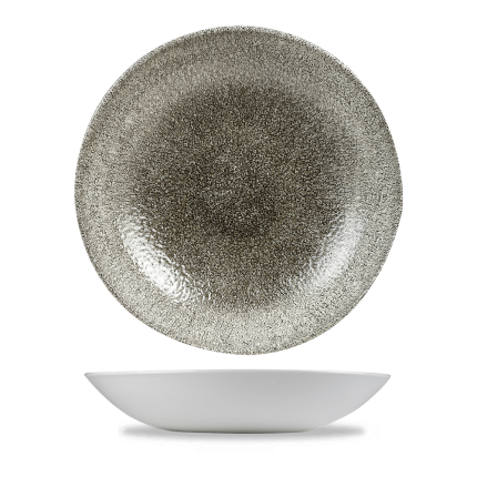 RAKU QUARTZ BLACK BOWL 24.8cm