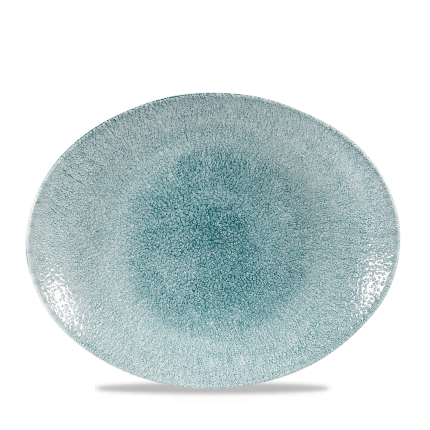 RAKU JADE GREEN OVAL PLATE25.5