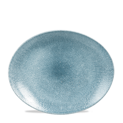 RAKU TOPAZ BLUE OVAL PLATE31.7