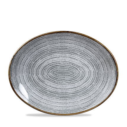 SP STONE GREY OVAL PLATE31.7