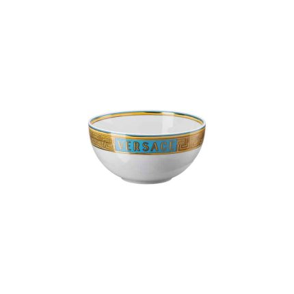 Versace Medusa Amplified Blue Coin Soup Bowl – Luxury 15.5 cm Porcelain Tableware