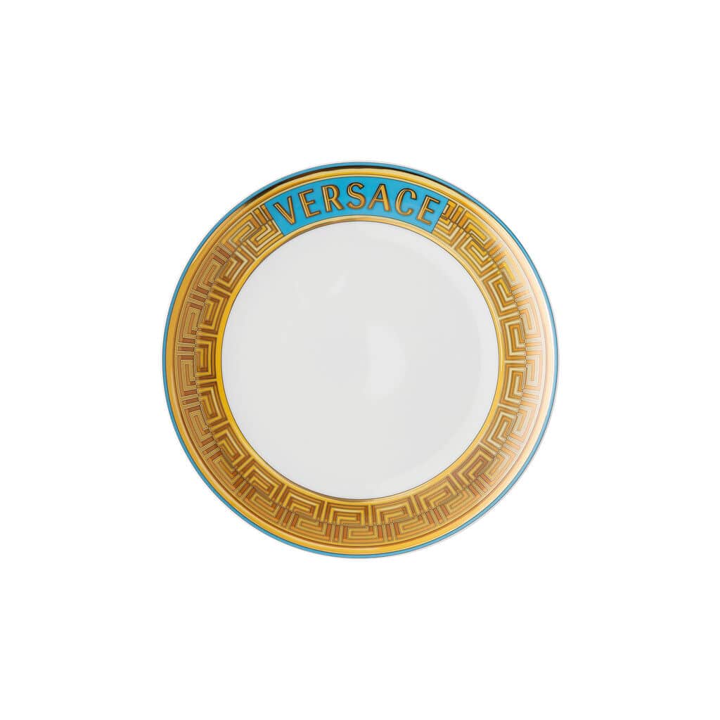 Versace Medusa Amplified Blue Coin Plate 21 cm – Luxury Porcelain Coup Plate