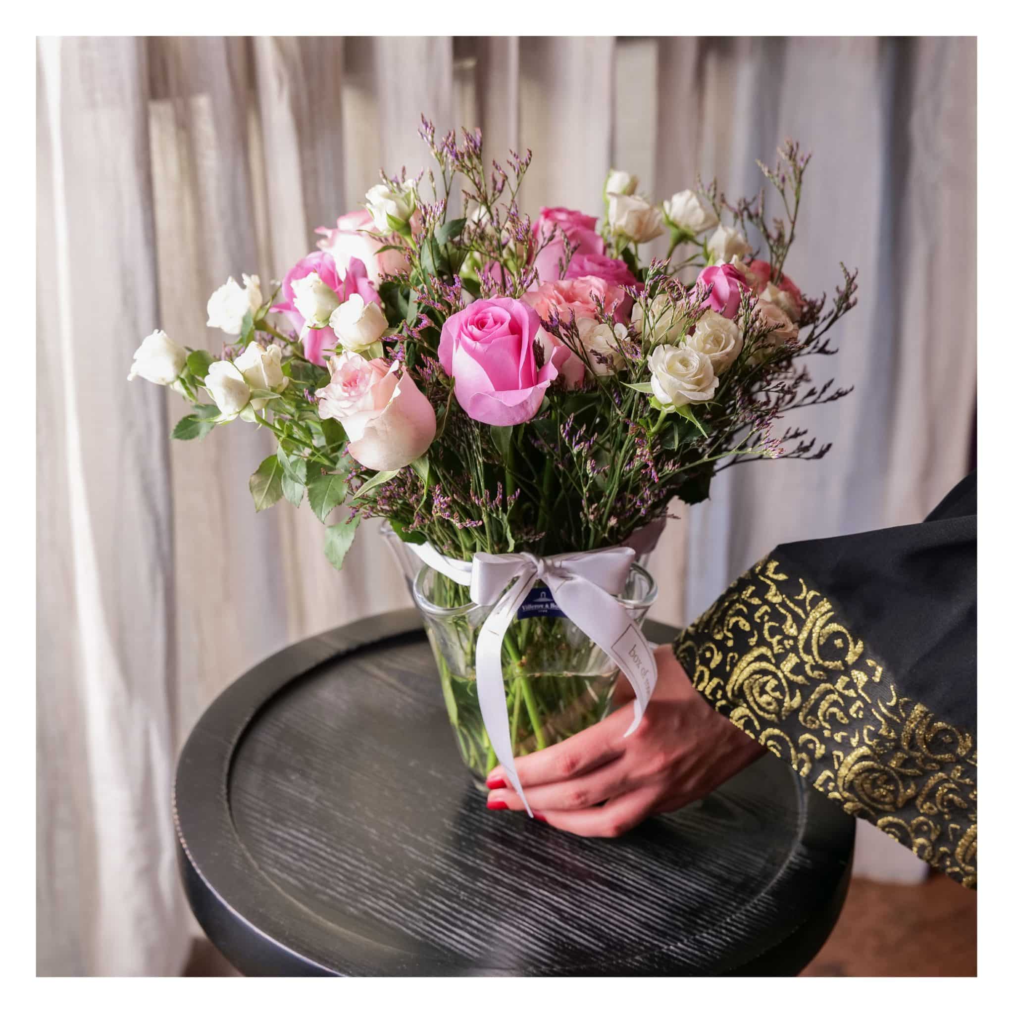 Villeroy & Boch Blossom luxury crystal vase 18.4cm floral design