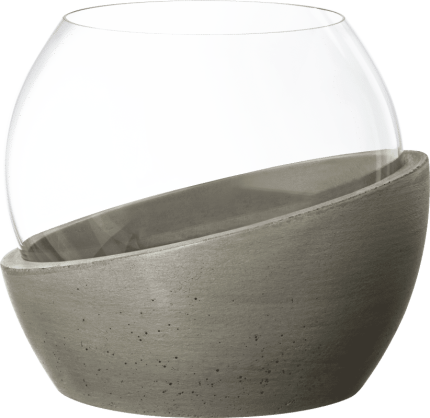 NewMoon luxury hurricane lamp - crystal glass with concrete base by Villeroy & Boch