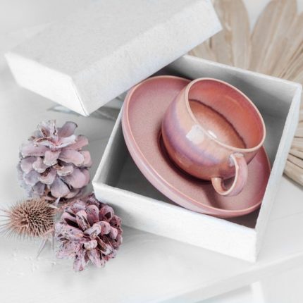 Perlemor Coral Saucer cup 12cm - Image 3