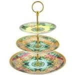 Versace Jungle Animalier 3-tier etagere luxury multicolor porcelain stand Ø 27.4 cm H 31.9 cm
