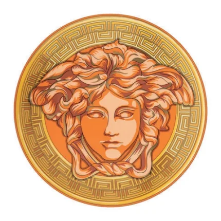 Versace Medusa Amplified Orange Coin Service Plate – 13 Inch Luxury Porcelain