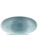 RAKU TOPAZ BLUE OVAL PLATE17.3