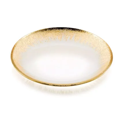 IVV Orizzonte Plate 22cm – Clear Pressed Glass Plate with Gold Rim