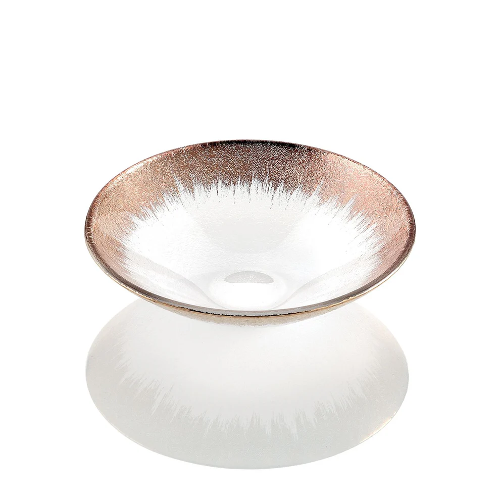 IVV Orizzonte 25cm Luxury Glass Bowl – Clear with Gold Decoration, Made in Italy