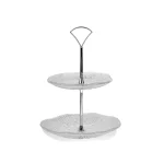 DIAMANTE 2-TIER TRAY STAND 24CM CLEAR