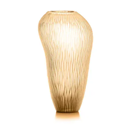 CARVING VASE 36 CM PEACH SATIN